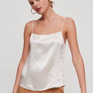 NWT Babaton Benji Satin camisole, white/De…